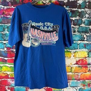 Vintage Nashville Music City USA Single Stitch T-Shirt Size Large Belton Brand T